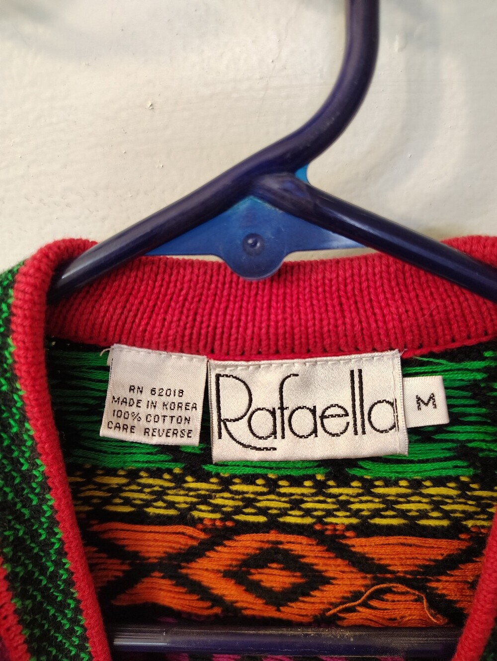 Rafaella Vintage 90s Multicolor Patterned Kint Sweater "M" View 3